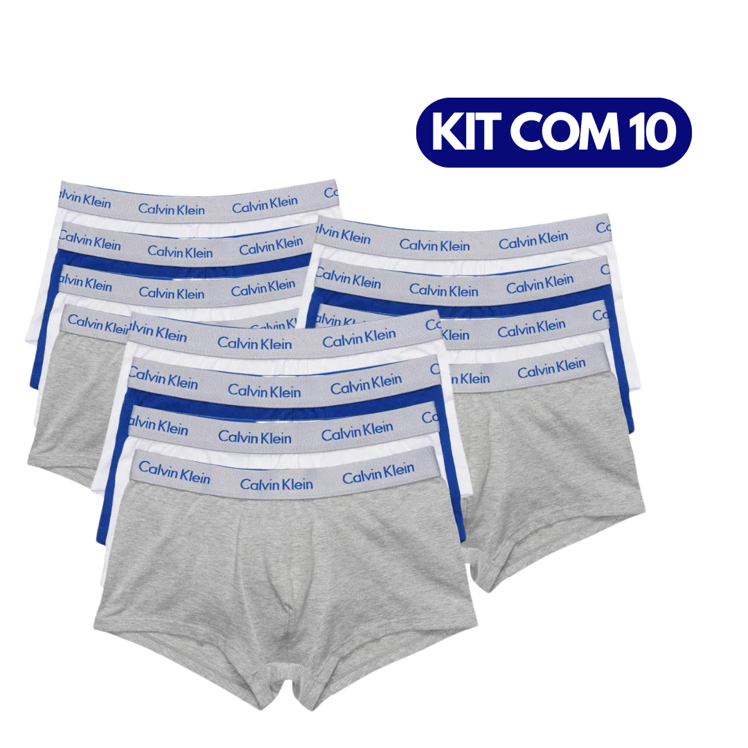 Kit 10 Cuecas Boxer Calvin Klein [Algodão Box Masculina Adulto]
